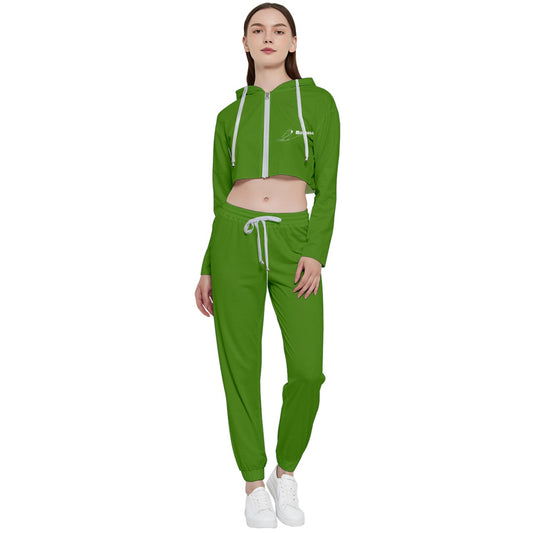 Moonegg Loungewear Jogging Cropped Zip Up Lounge Set