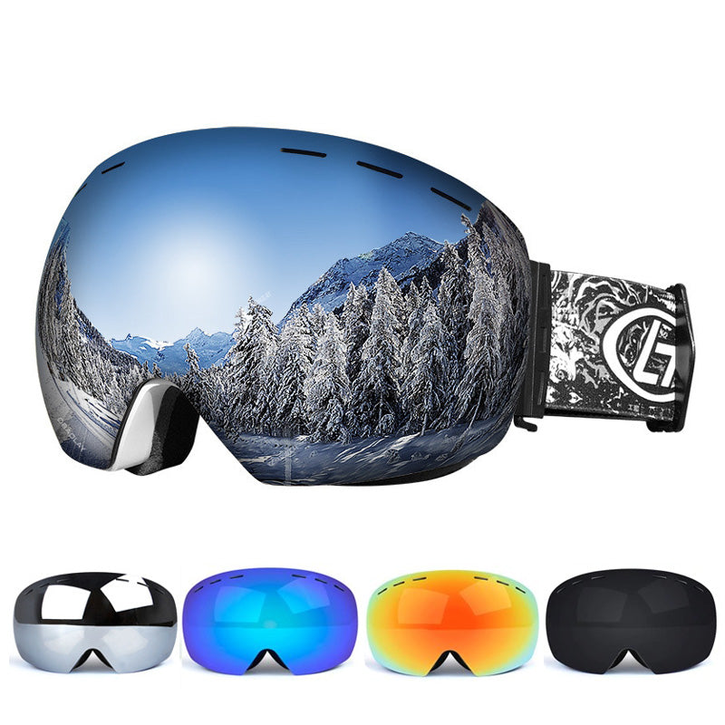 Moonegg choice Ski Goggles Double Layers UV Anti-fog Big Ski Mask