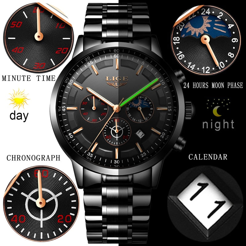 Moonegg choice Sport Quartz Clock Watch Luxury Business & Waterproof