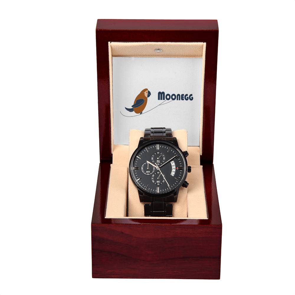 Moonegg choice Black Chronograph Watch