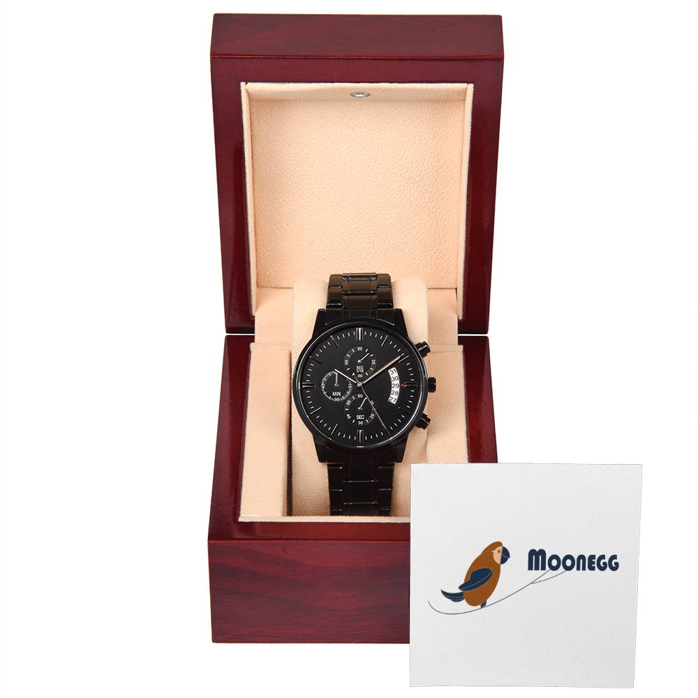 Moonegg choice Black Chronograph Watch