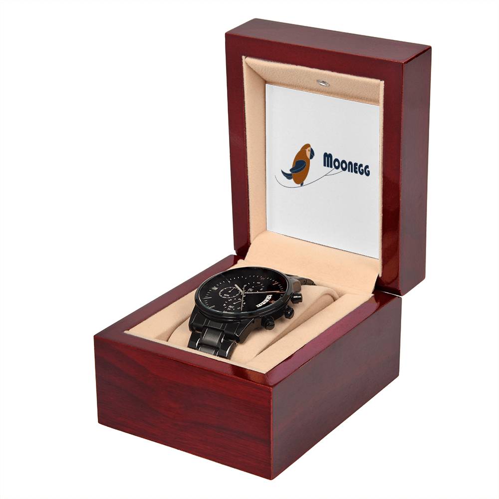 Moonegg choice Black Chronograph Watch