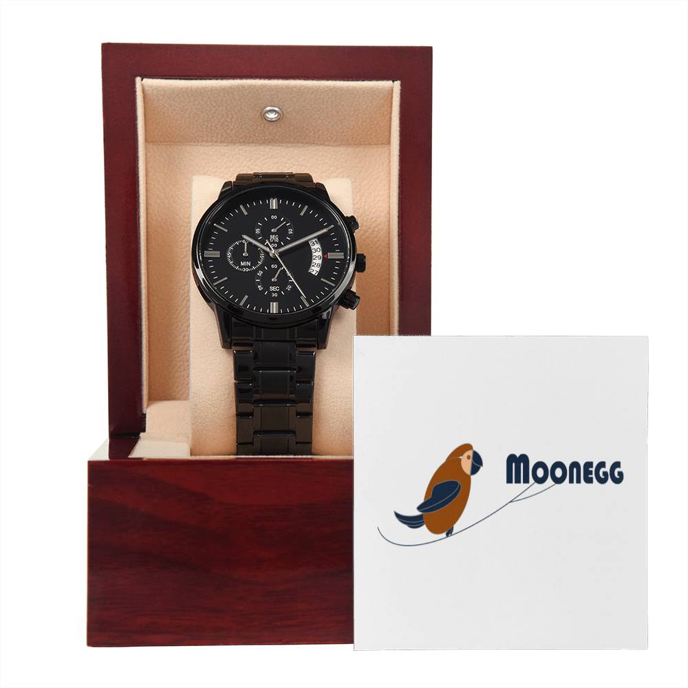 Moonegg choice Black Chronograph Watch