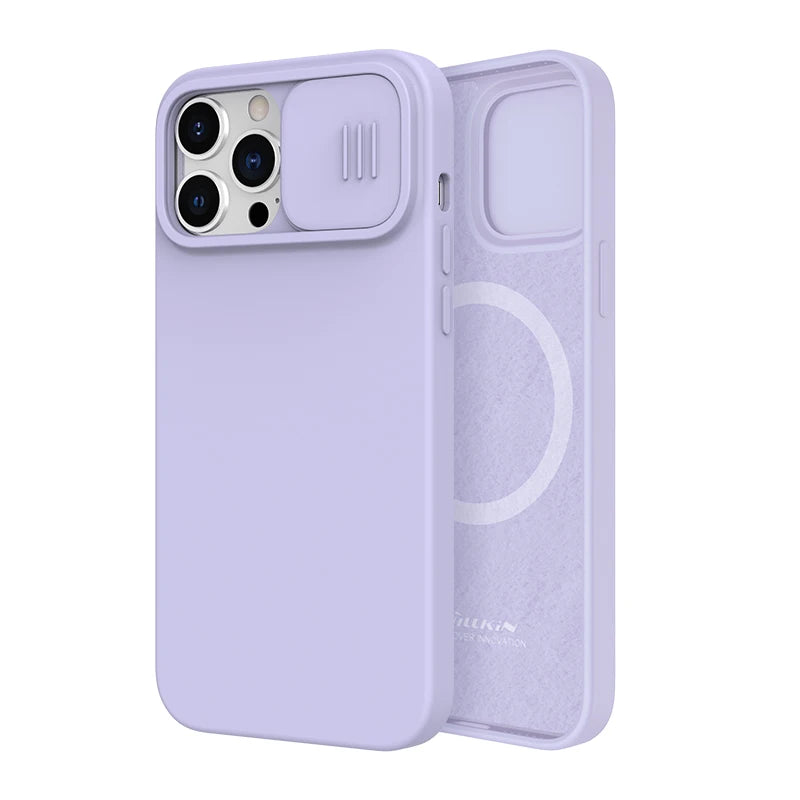 Moonegg choice, For iPhone 13 Pro Max Magnetic Case,CamShield Silky Liquid Silicone Slide Camera Protection Cover For iPhone 13 /13 Pro