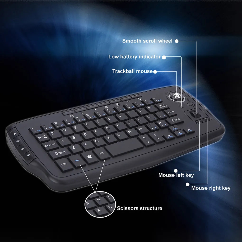 Moonegg choice Mini 2.4G Wireless Keyboard Trackball Keyboard for Laptop PC Portable multi-function Trackball Air Mouse Decent Design