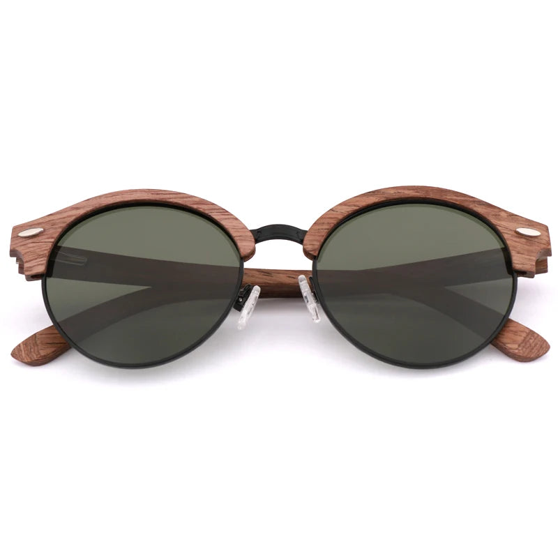 Mooonegg choice Classic Sunglasses Men's Retro Wooden Frame Glasses Polarized