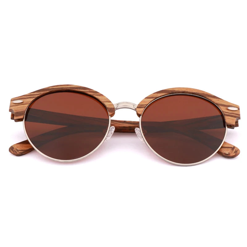 Mooonegg choice Classic Sunglasses Men's Retro Wooden Frame Glasses Polarized