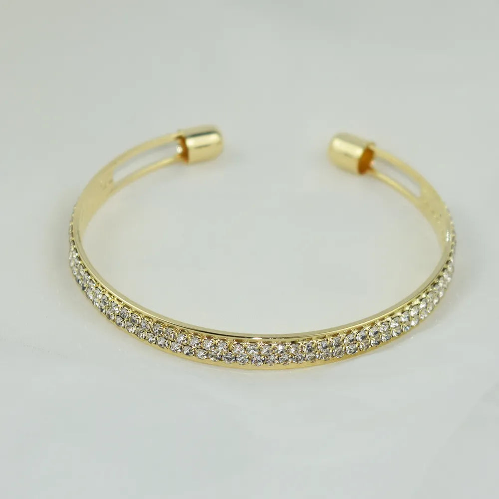 Moonegg choice Elegant Crystal Cuff Gold Silver Color Bridal Bracelet Lady Bracelet