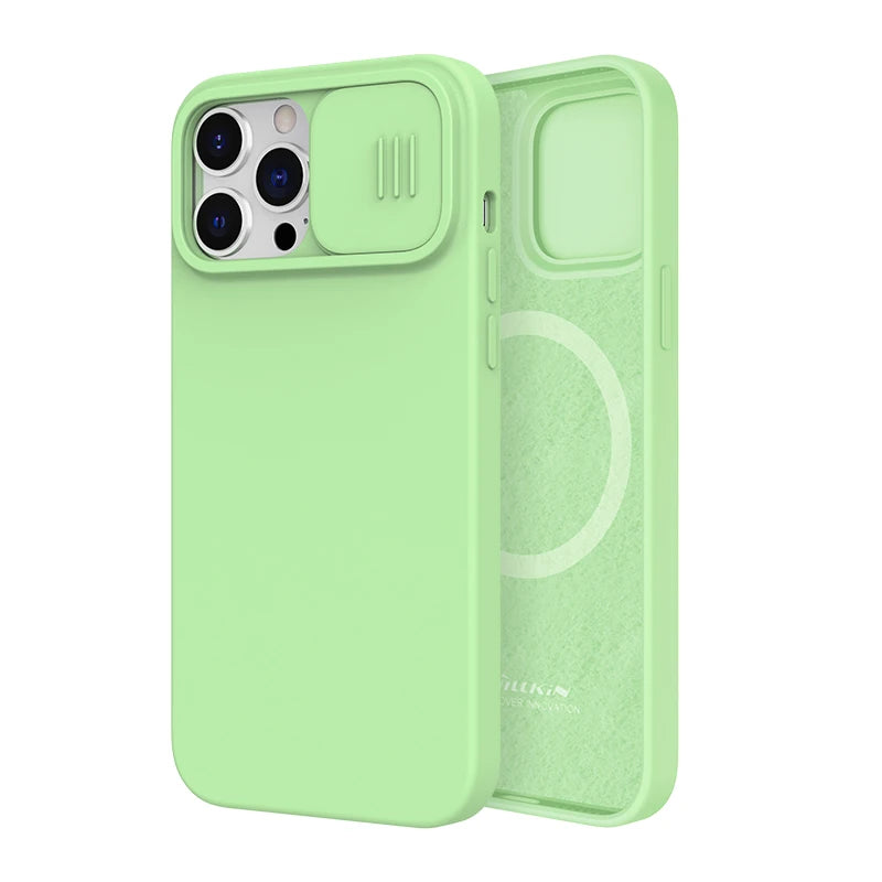 Moonegg choice, For iPhone 13 Pro Max Magnetic Case,CamShield Silky Liquid Silicone Slide Camera Protection Cover For iPhone 13 /13 Pro