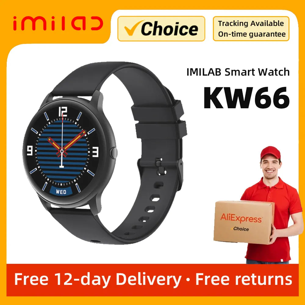 Moonegg choice IMILAB KW66 Smart Watch Man Women Smartwatch Fitness Tracker Pedometer Heart monitor